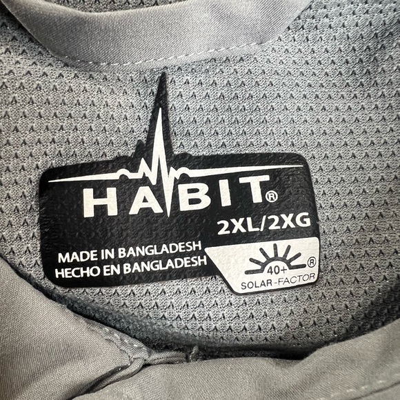 Habitat Men's Lightweight fishing shirts lot of 3 - Black, Gray, Blue - Picture 8 of 13